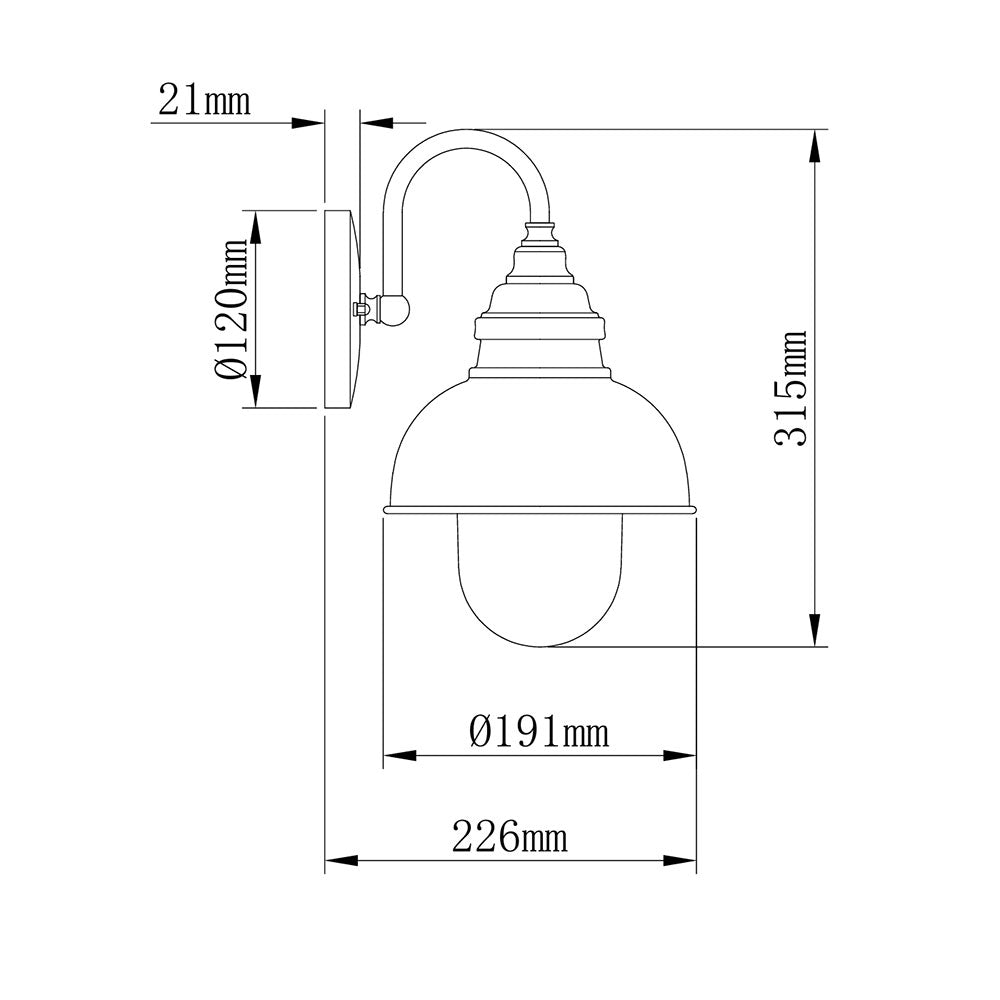 Parkway Small Exterior Wall Light White - LOI1001707
