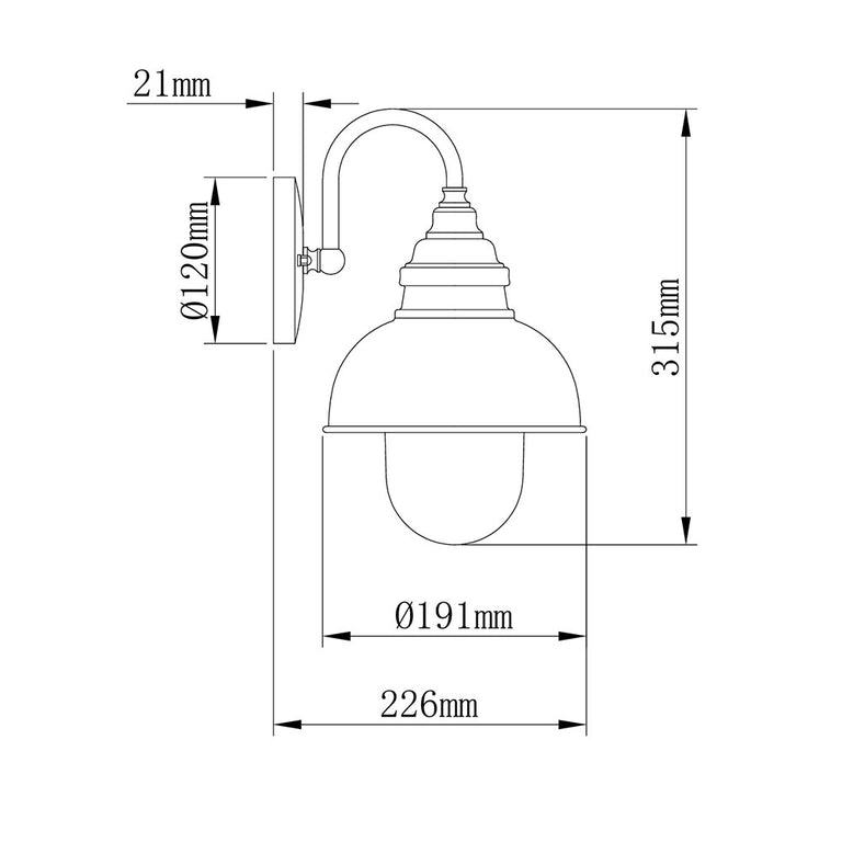 Parkway Small Exterior Wall Light White - LOI1001707