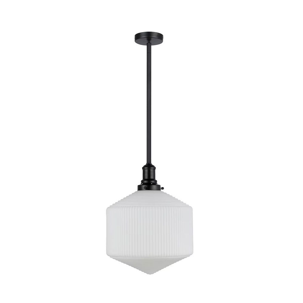 Jefferson Large Rod Pendant Opal Matt / Matt Black - LOI1001716A