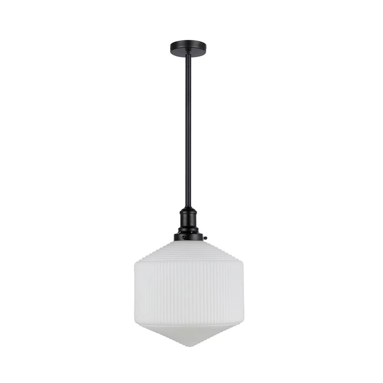 Jefferson Large Rod Pendant Opal Matt / Matt Black - LOI1001716A