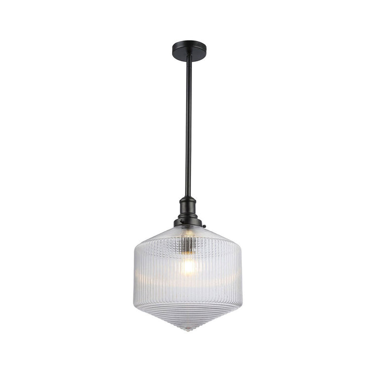 Jefferson Large Rod Pendant Clear / Matt Black - LOI1001718A