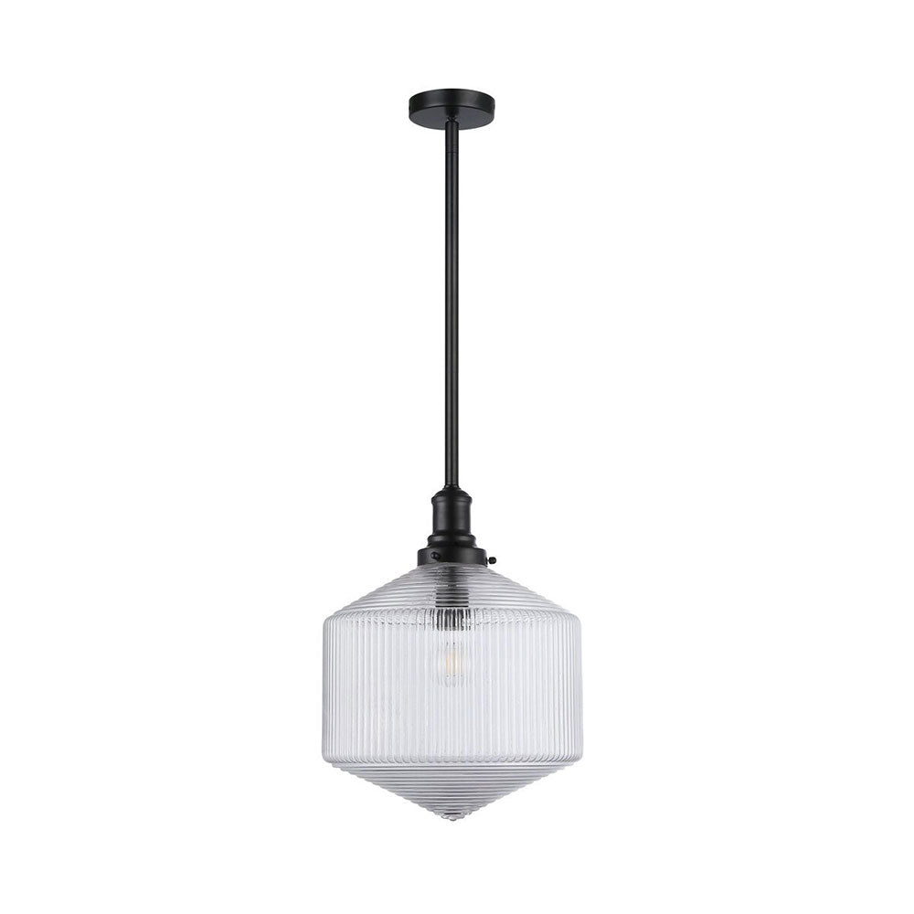 Jefferson Large Rod Pendant Clear / Matt Black - LOI1001718A
