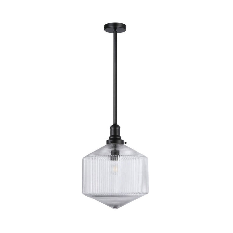 Jefferson Large Rod Pendant Clear / Matt Black - LOI1001718A