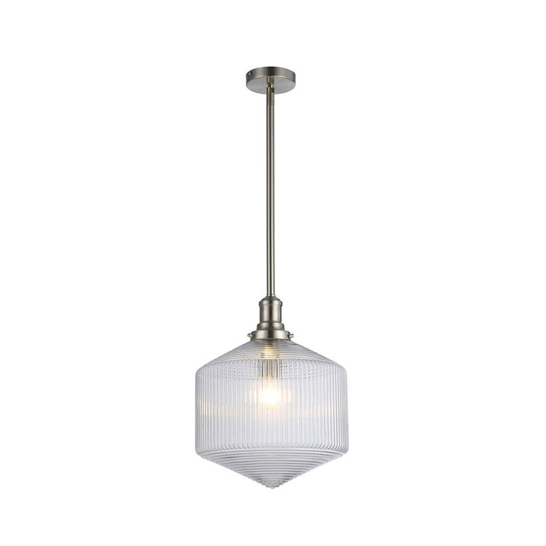 Jefferson Large Rod Pendant Clear / Brushed Nickel - LOI1001728A