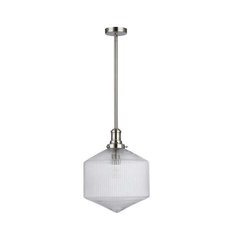 Jefferson Large Rod Pendant Clear / Brushed Nickel - LOI1001728A