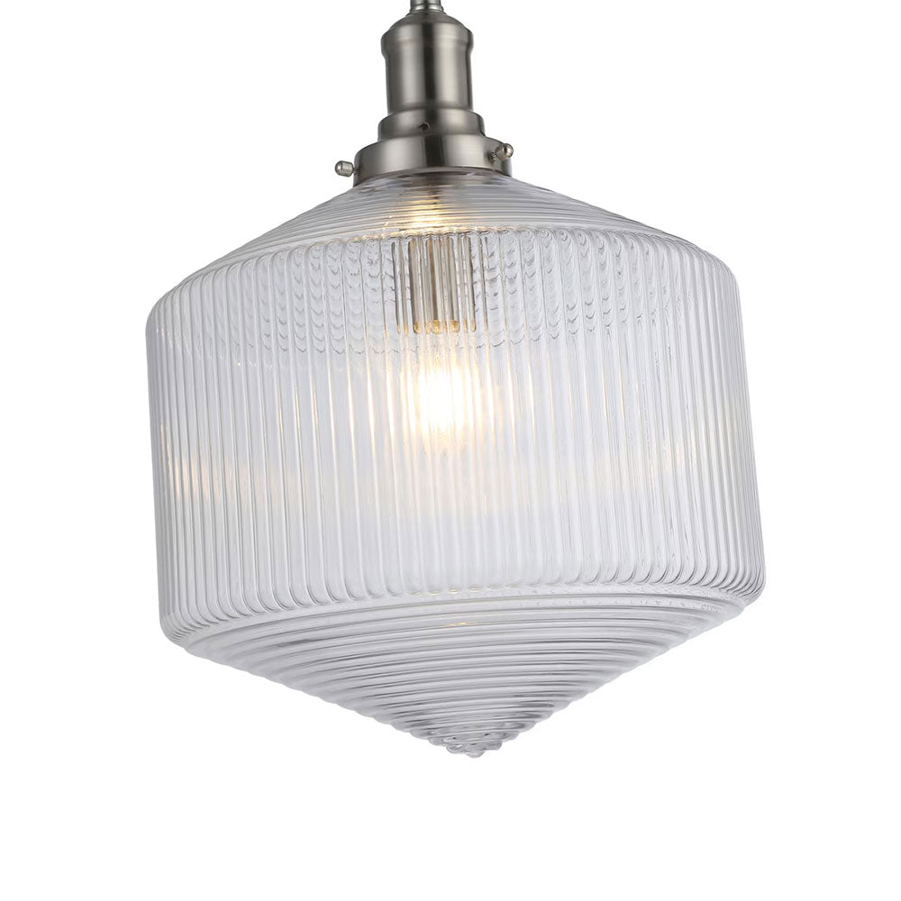Jefferson Large Rod Pendant Clear / Brushed Nickel - LOI1001728A