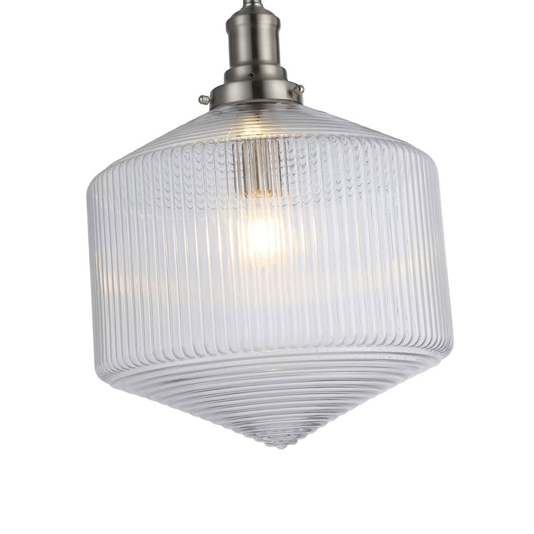 Jefferson Large Rod Pendant Clear / Brushed Nickel - LOI1001728A
