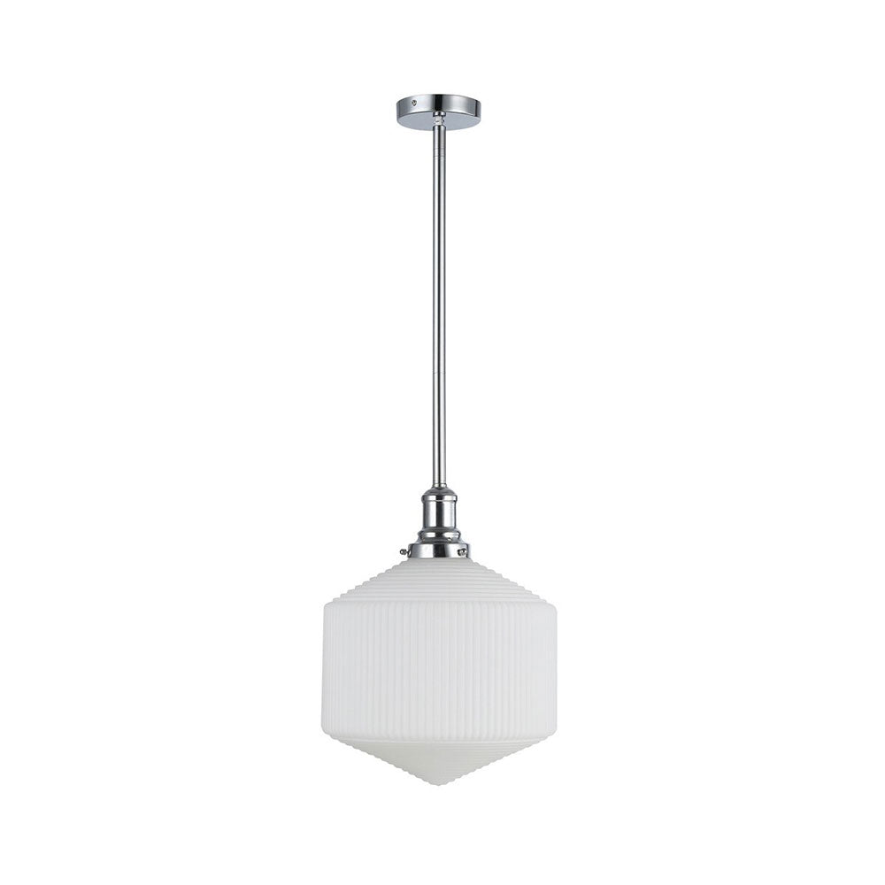 Jefferson Large Rod Pendant Opal Matt / Chrome - LOI1001729A