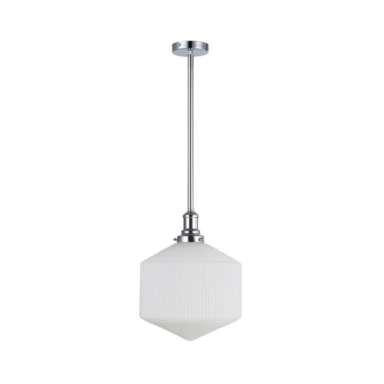Jefferson Large Rod Pendant Opal Matt / Chrome - LOI1001729A