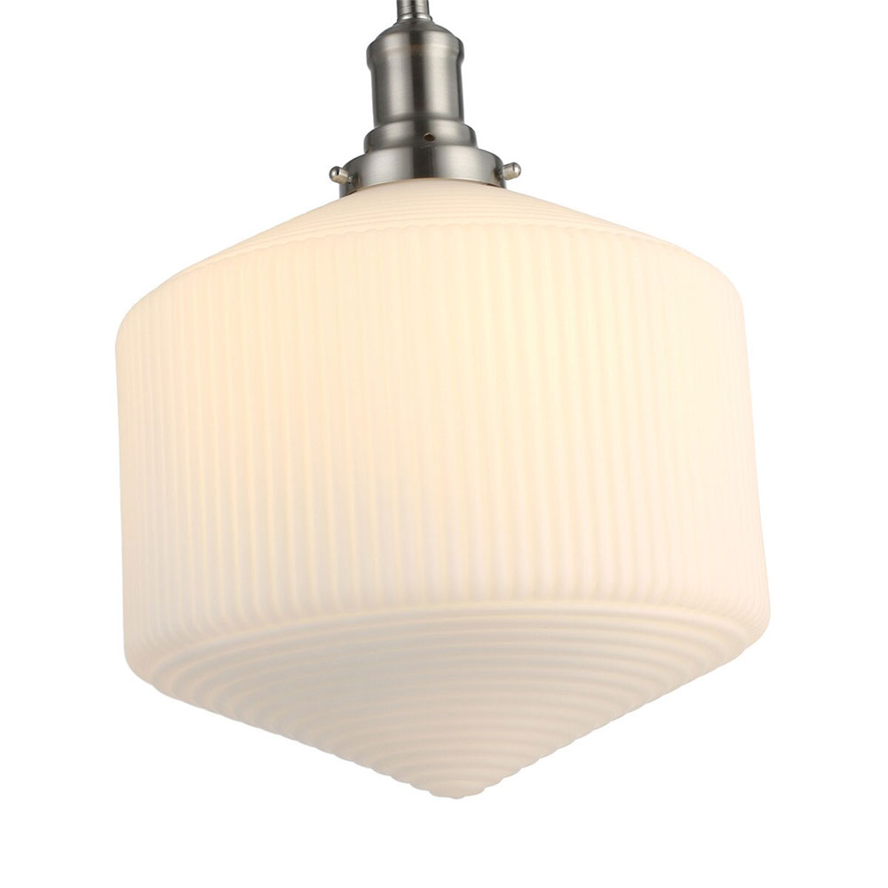 Jefferson Large Rod Pendant Opal Matt / Brushed Nickel - LOI1001731A