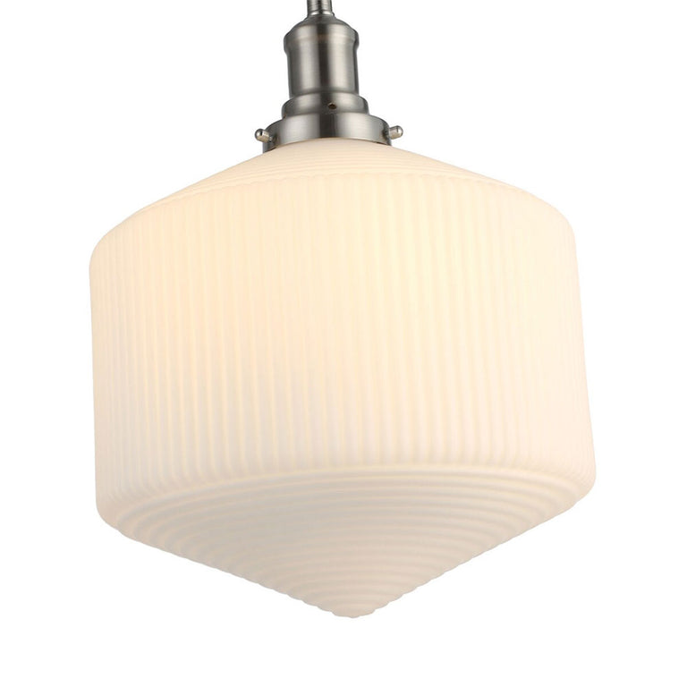 Jefferson Large Rod Pendant Opal Matt / Brushed Nickel - LOI1001731A