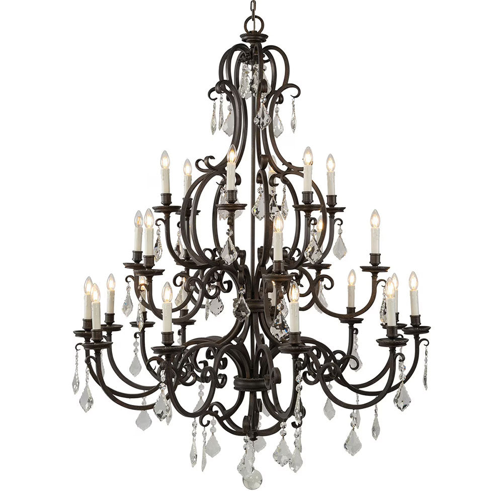 Louis 15th 24 Light Pendant White Candle Covers - LOI1001732A
