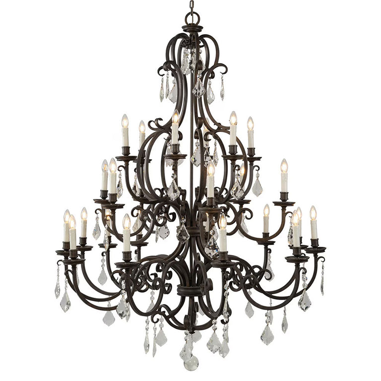 Louis 15th 24 Light Pendant White Candle Covers - LOI1001732A