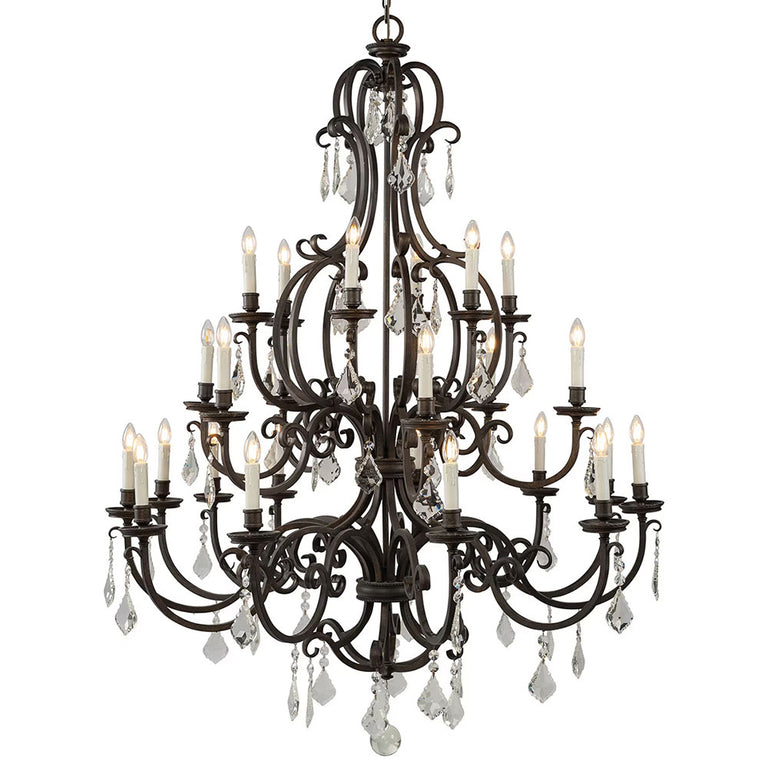 Louis 15th 24 Light Pendant White Candle Covers - LOI1001732A