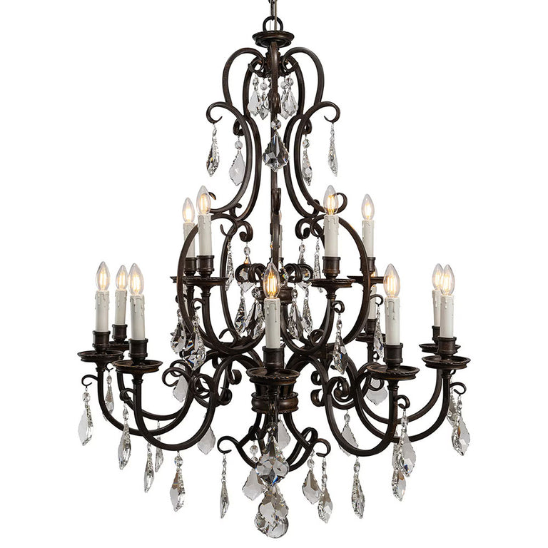 Louis 15th 15 Light Pendant White Candle Covers - LOI1001733A