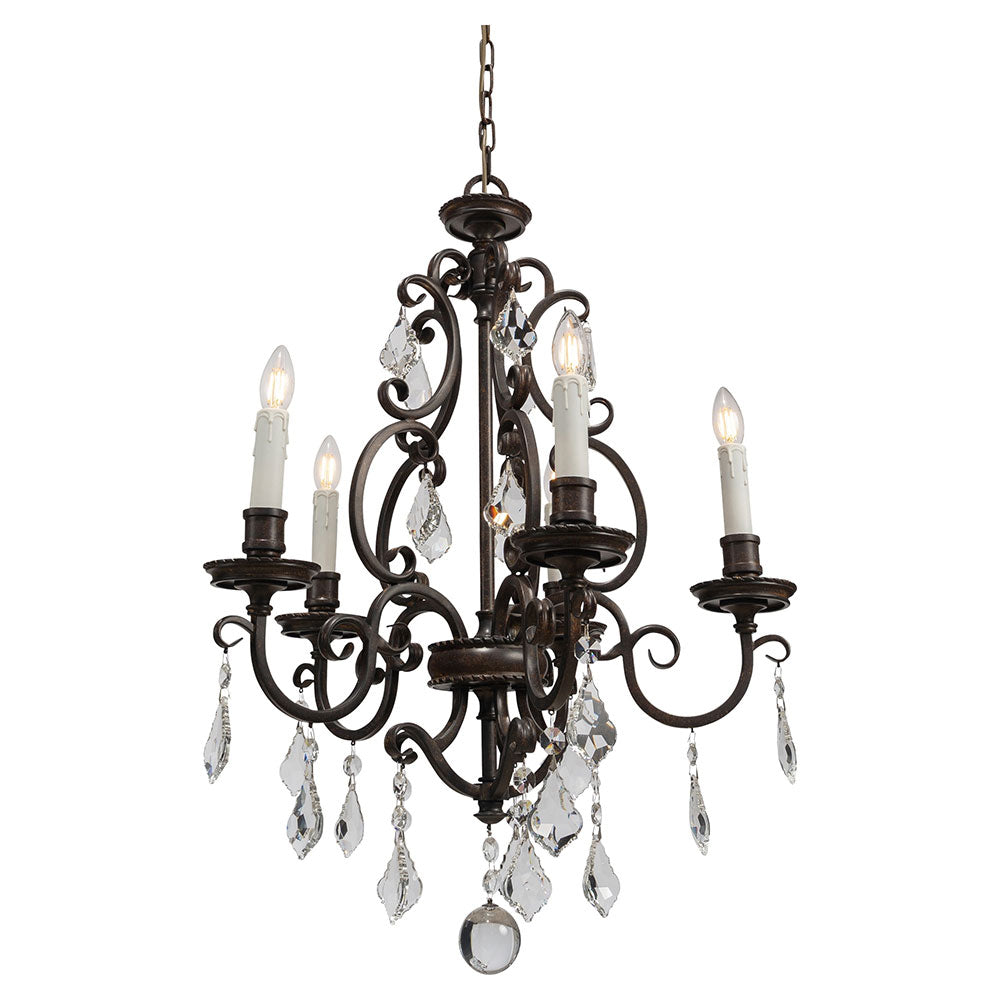 Louis 15th 5 Light Pendant White Candle Covers - LOI1001734A