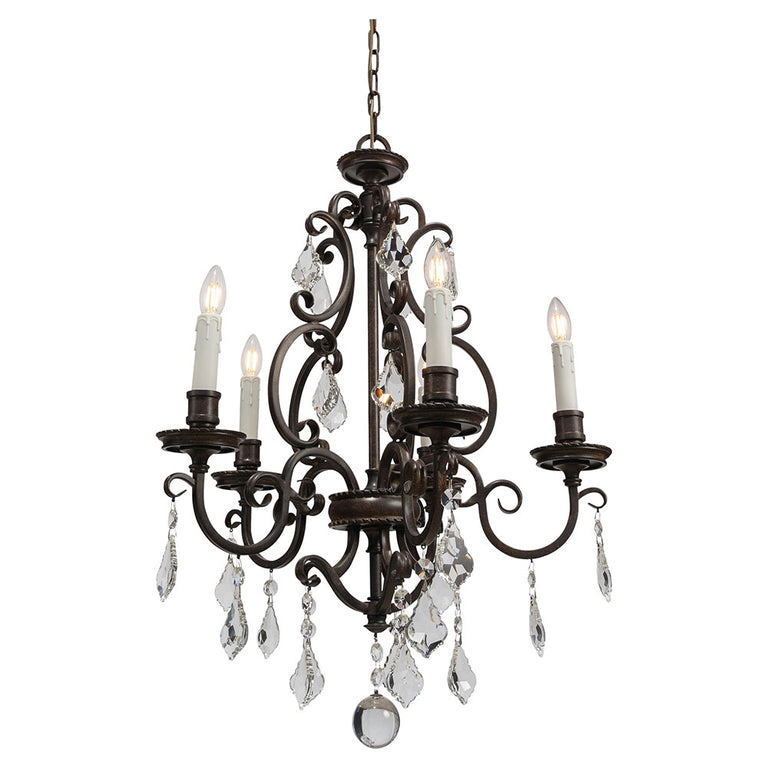 Louis 15th 5 Light Pendant White Candle Covers - LOI1001734A