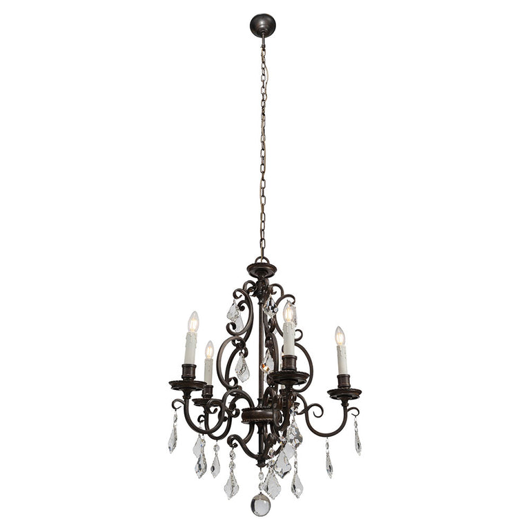 Louis 15th 5 Light Pendant White Candle Covers - LOI1001734A
