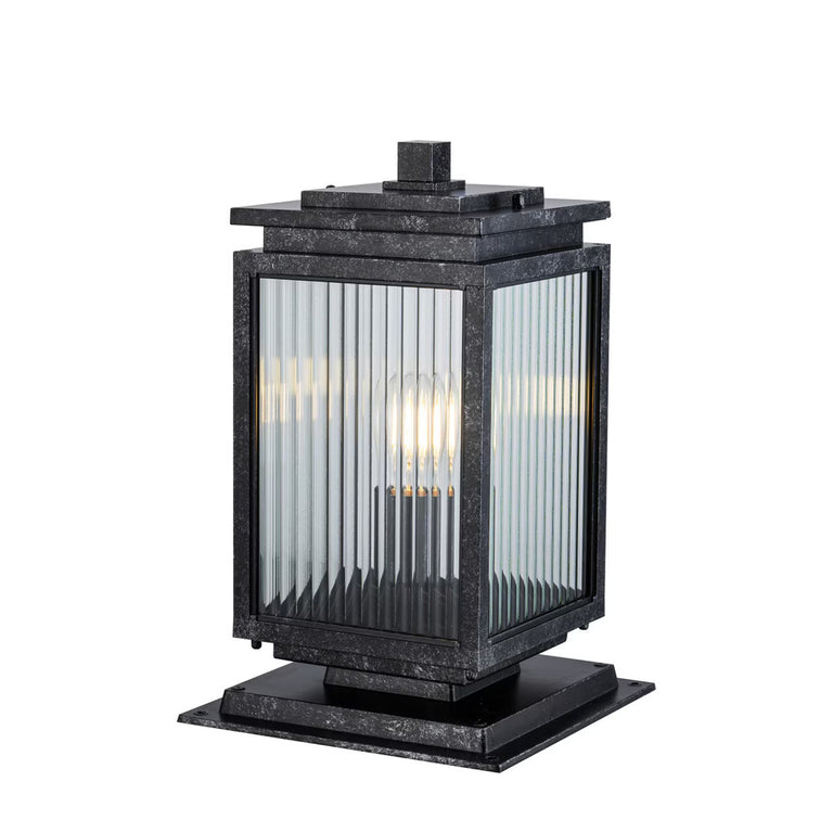 Boulevard Small Outdoor Pillar Mount Antique Black - LOI1001767