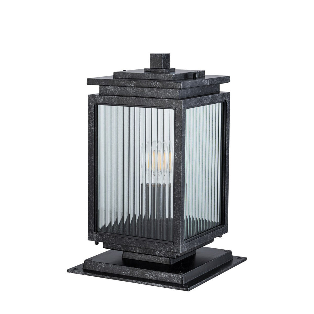 Boulevard Small Outdoor Pillar Mount Antique Black - LOI1001767