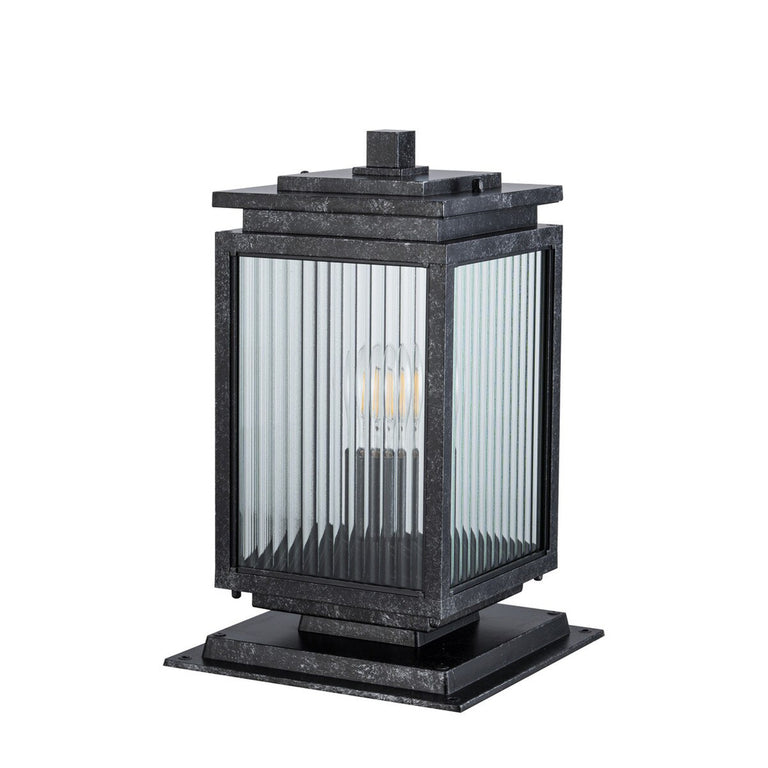 Boulevard Small Outdoor Pillar Mount Antique Black - LOI1001767