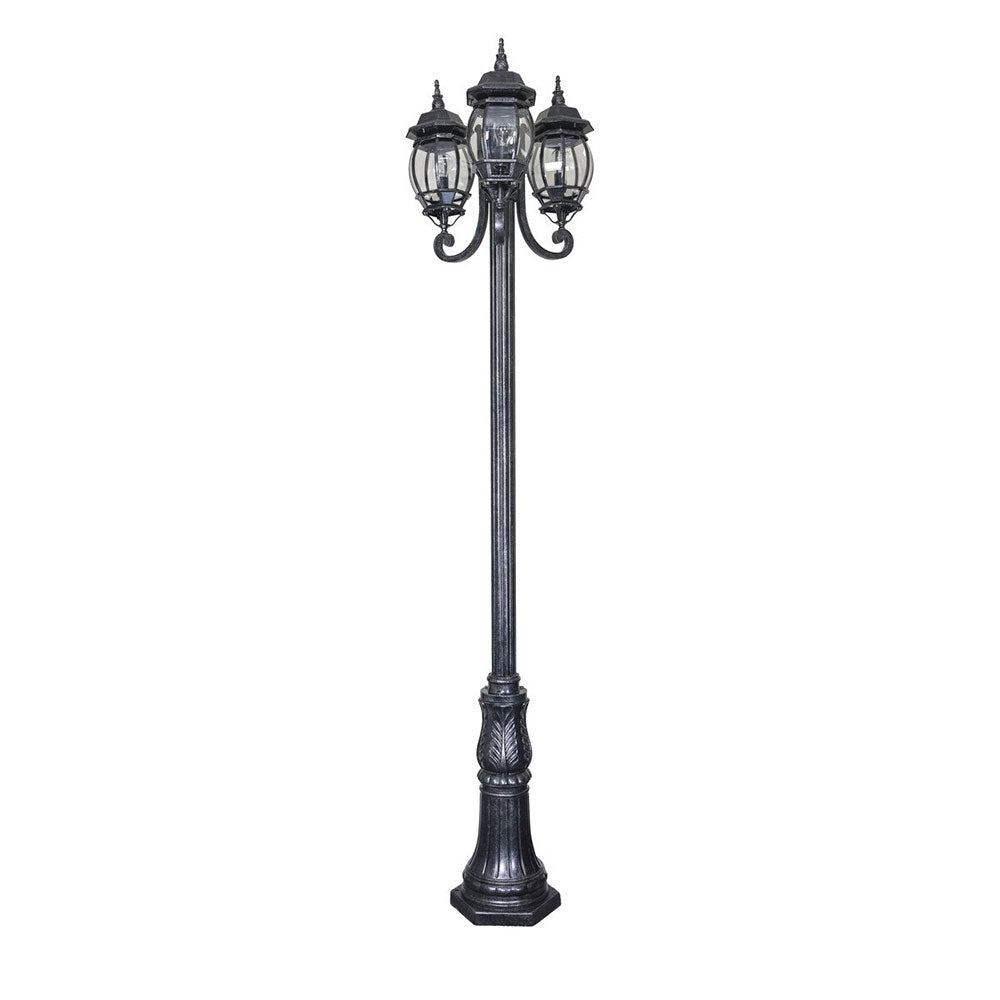 Flinders 3 Head Outdoor Garden Post Light Antique Black - LOI1001819A
