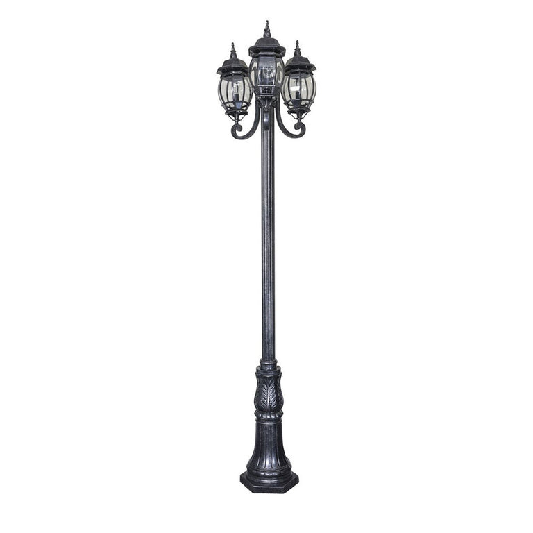 Flinders 3 Head Outdoor Garden Post Light Antique Black - LOI1001819A