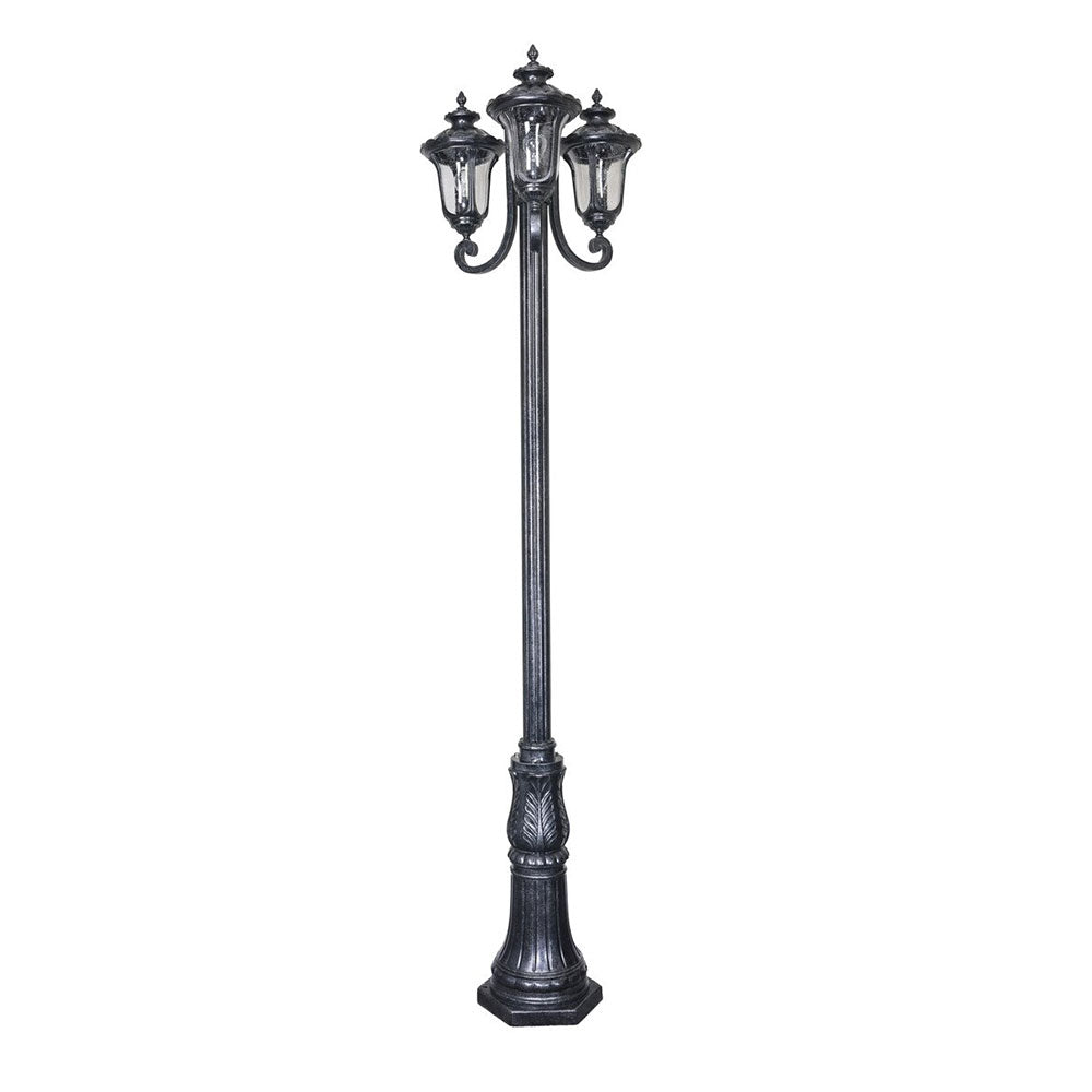 Waterford 3 Head Outdoor Garden Post Light Antique Black - LOI1001822A