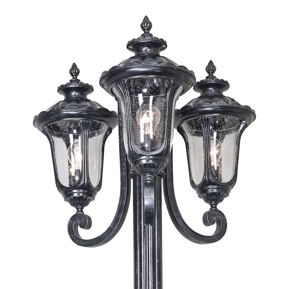 Waterford 3 Head Outdoor Garden Post Light Antique Black - LOI1001822A