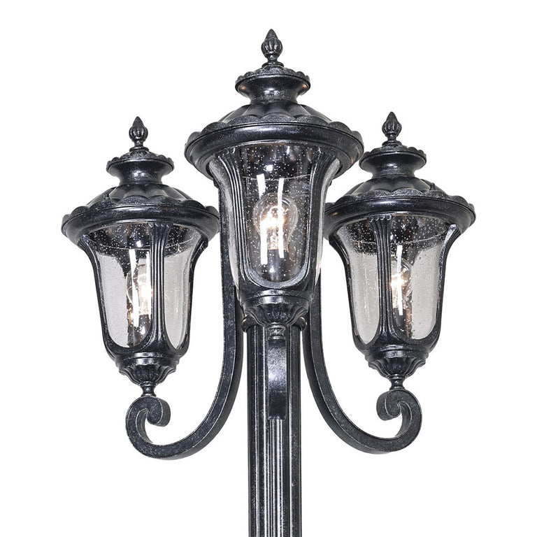 Waterford 3 Head Outdoor Garden Post Light Antique Black - LOI1001822A