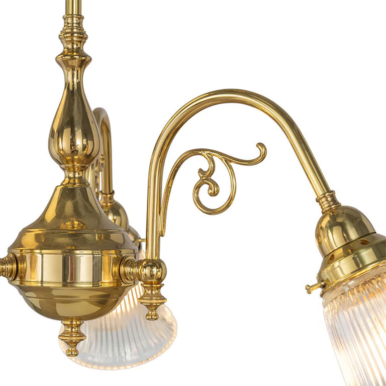 Victoriana 3 Light Pendant Polished Brass With Zipper 23 Clear Shades - LOI3001280A