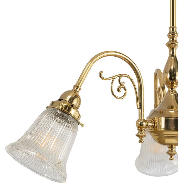 Victoriana 3 Light Pendant Polished Brass With Zipper 23 Clear Shades - LOI3001280A