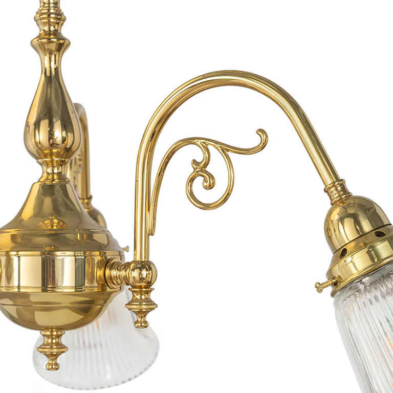 Victoriana 3 Light Pendant Polished Brass With Zipper 23 Clear Shades - LOI3001280A