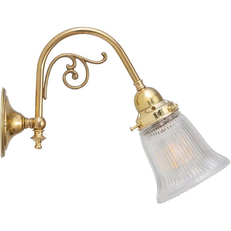 Victoriana Wall Bracket Polished Brass With Zipper 23 Clear Shade - LOI3001282A