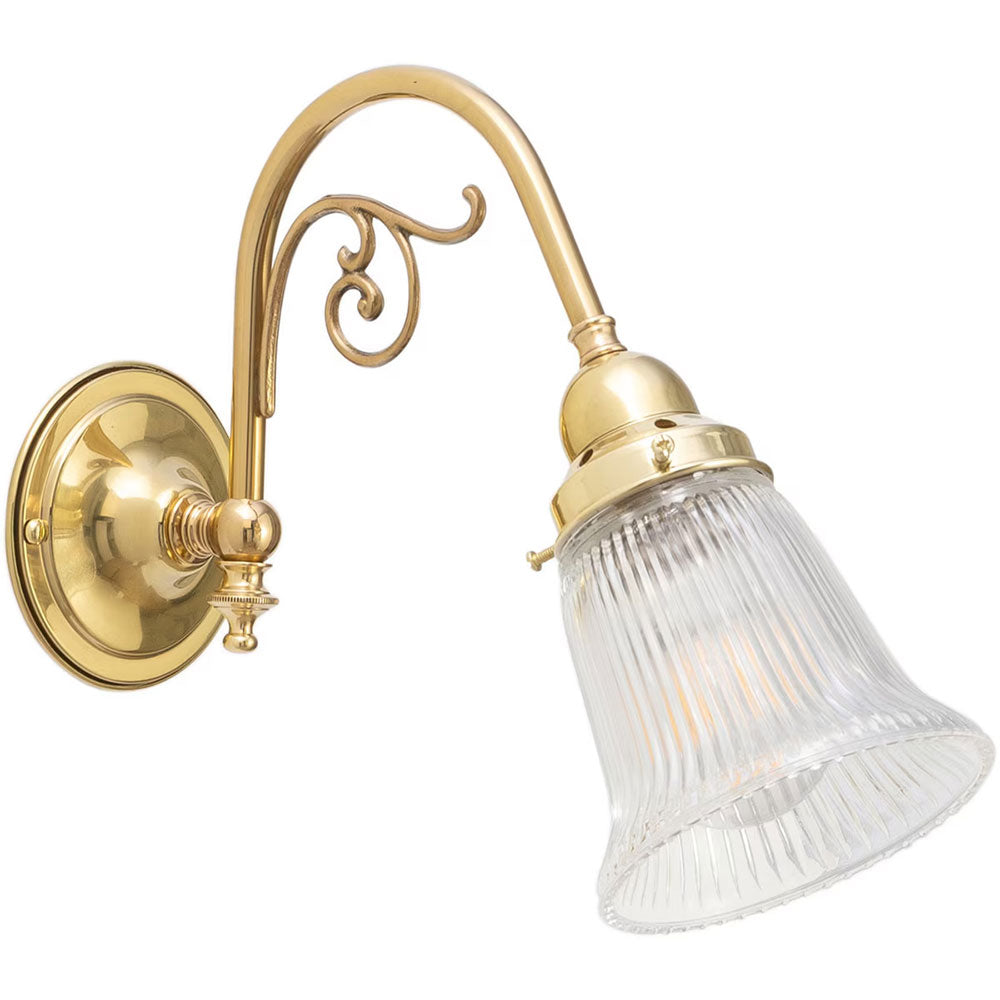 Victoriana Wall Bracket Polished Brass With Zipper 23 Clear Shade - LOI3001282A