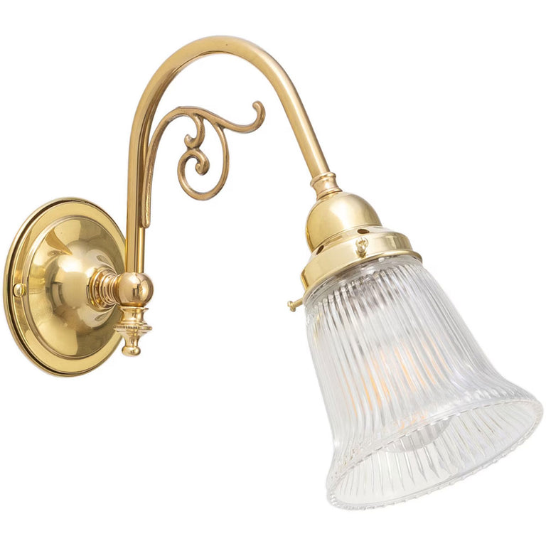 Victoriana Wall Bracket Polished Brass With Zipper 23 Clear Shade - LOI3001282A