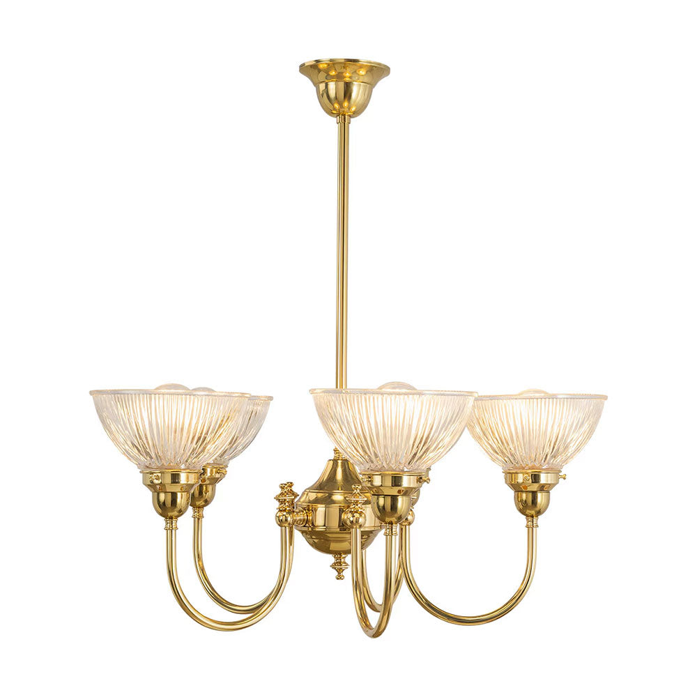 Luke 5 Light Pendant Arms Up Claredon Clear Shades - LOI3090347A