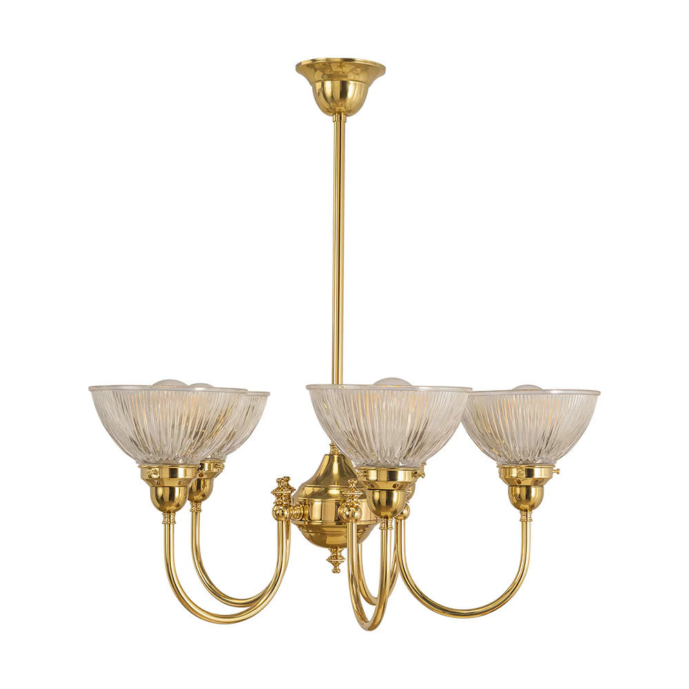 Luke 5 Light Pendant Arms Up Claredon Clear Shades - LOI3090347A
