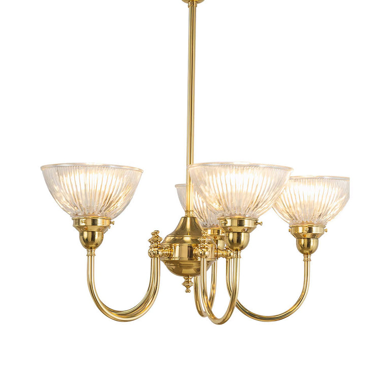 Luke 5 Light Pendant Arms Up Claredon Clear Shades - LOI3090347A