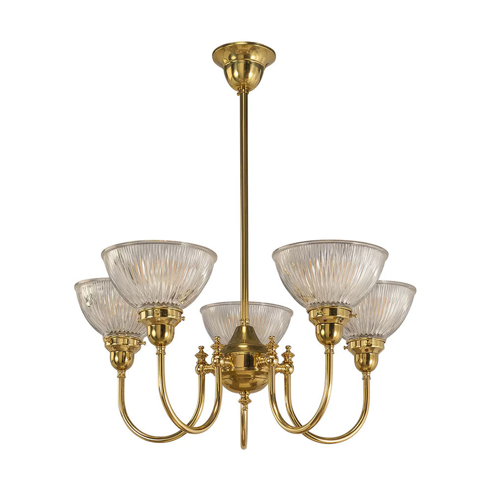 Luke 5 Light Pendant Arms Up Claredon Clear Shades - LOI3090347A