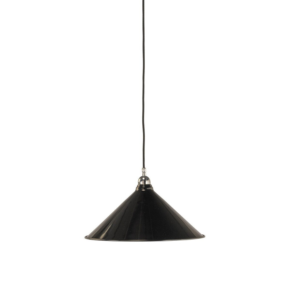 Edwardian 390mm Black On Cloth Cord Chrome - LOI3090365A