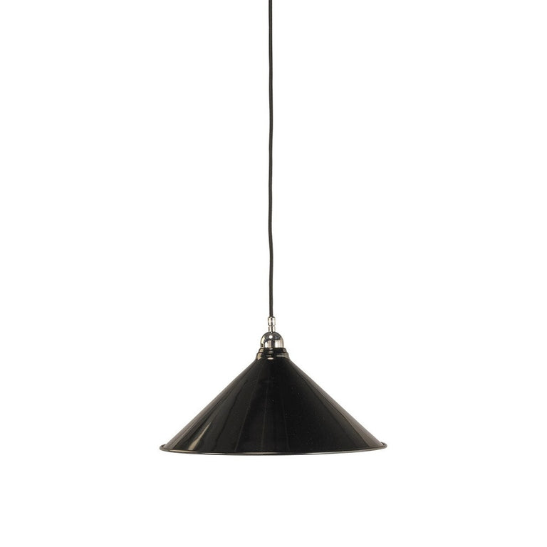 Edwardian 390mm Black On Cloth Cord Chrome - LOI3090365A