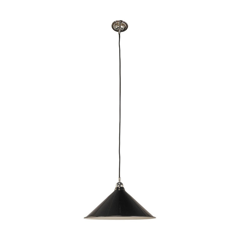 Edwardian 390mm Black On Cloth Cord Chrome - LOI3090365A