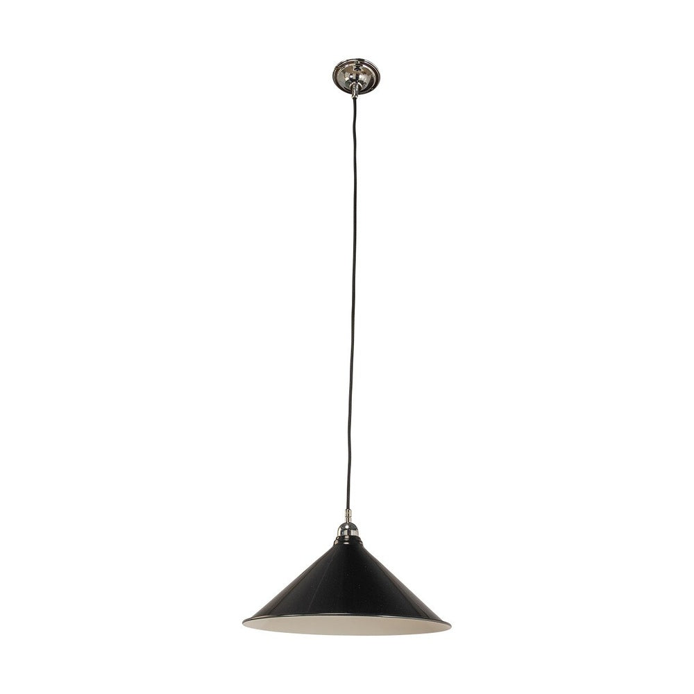 Edwardian 390mm Black On Cloth Cord Chrome - LOI3090365A