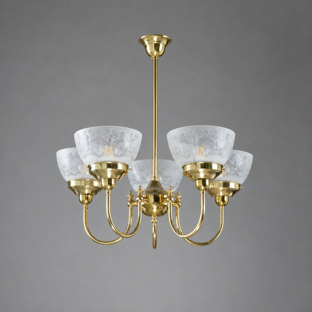 Luke 5 Light Pendant With Keon Shades Arms Up - LOI3090409A