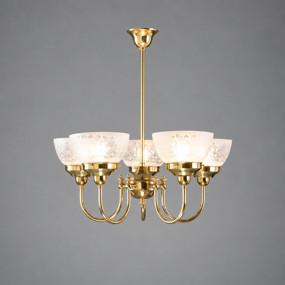 Luke 5 Light Pendant With Keon Shades Arms Up - LOI3090409A