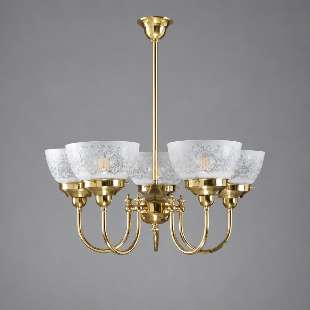 Luke 5 Light Pendant With Keon Shades Arms Up - LOI3090409A