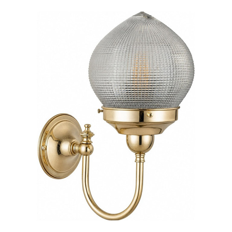 Teardrop Hallophane 6" On Loxton Wall Bracket Polished Brass - LOI3090444A