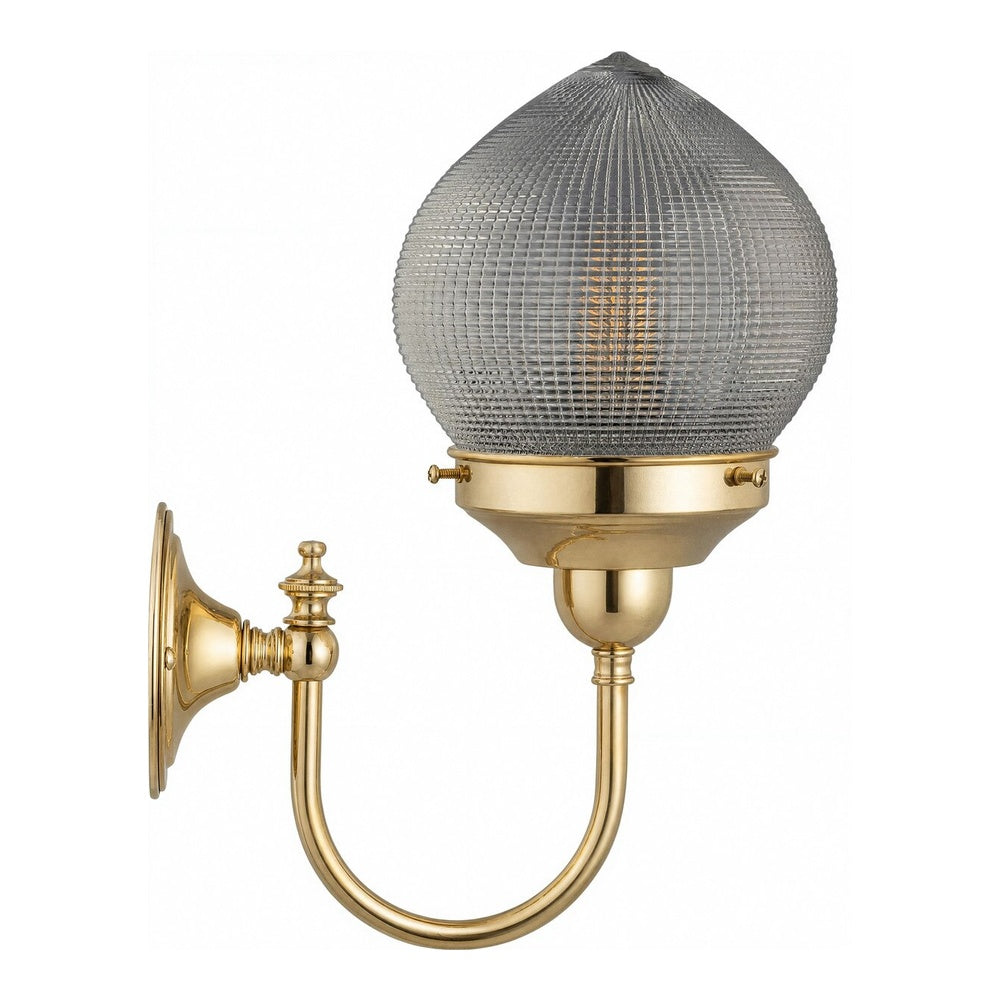 Teardrop Hallophane 6" On Loxton Wall Bracket Polished Brass - LOI3090444A