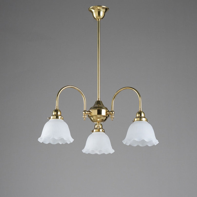 Luke 3 Light Pendant Arms Down With 8044 6" Hallophane Frost Shades - LOI3090462A